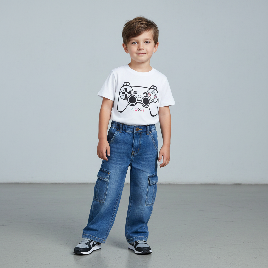 Pantalon Jeans Cargo Foto 1