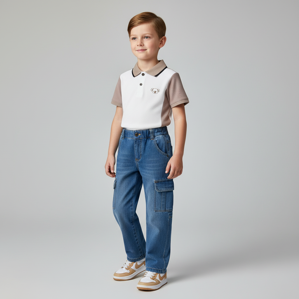 Pantalon Jeans Cargo - Foto 1