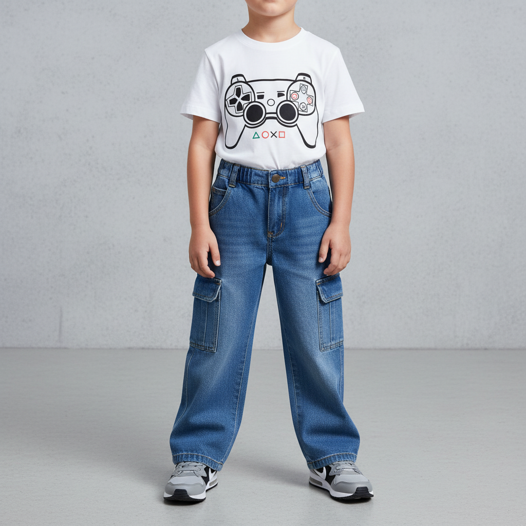 Pantalon Jeans Cargo Foto 2