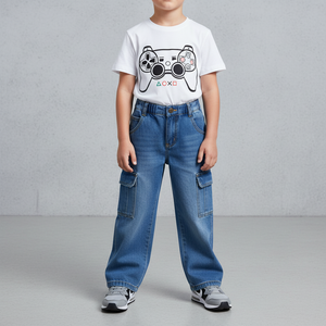 Pantalon Jeans Cargo Foto 2