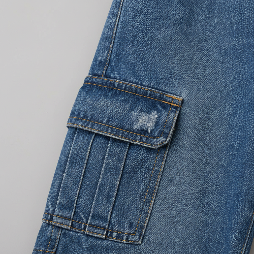 Pantalon Jeans Cargo - Foto 3